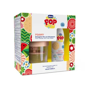 CHICCO Jemný čistiaci gél na tvár POP Softy Vanilla 150ml s peniacim dávkovačom