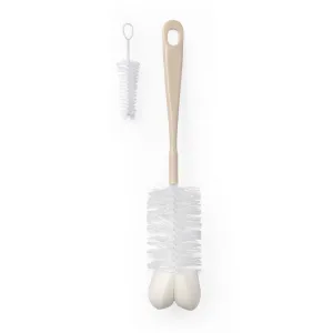 BABYONO Kefa na dojčenské fľaše s mini kefkou Beige