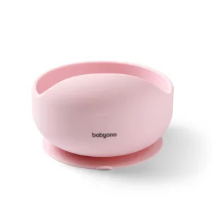 BABYONO Miska silikónová s prísavkou - pink 6m+