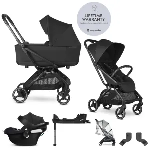 EASYWALKER SET Kočík kombinovaný 4v1 Rockey M Pure Black + CYBEX Aton B2 i-Size + základňa