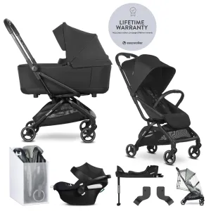 EASYWALKER SET Kočík kombinovaný 4v1 Rockey S Pure Black + CYBEX Aton B2 i-Size + základňa