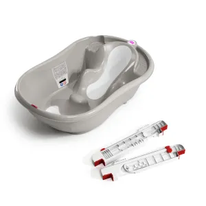 OK BABY SET Vanička rastúca protišmyková Onda Evolution 0–12m Grey + Lišty podporné na vaňu