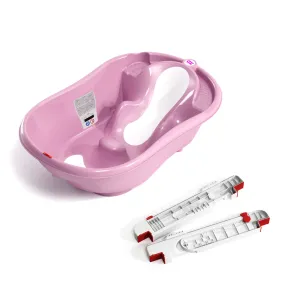 OK BABY SET Vanička rastúca protišmyková Onda Evolution 0–12m Pink + Lišty podporné na vaňu