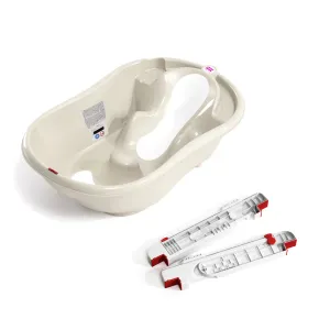 OK BABY SET Vanička rastúca protišmyková Onda Evolution 0–12m White + Lišty podporné na vaňu