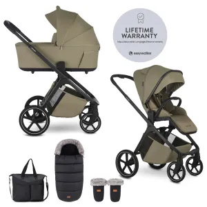 EASYWALKER Set kočík 2v1 Zoey Go Moss Green XXL Limited s príslušenstvom
