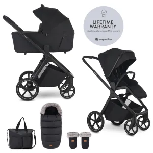 EASYWALKER Set kočík 2v1 Zoey Go Pure Black XXL Limited s príslušenstvom