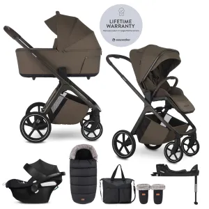 EASYWALKER Set kočík 4v1 Zoey Go Chestnut Brown XXL Limited + CBX Aton B2 i-Size + Cybex Base One