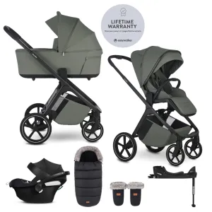 EASYWALKER Set kočík 4v1 Zoey Go Mineral Green XL + CBX Aton B2 i-Size + CYBEX Base One