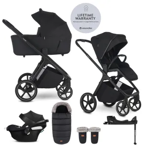 EASYWALKER Set kočík 4v1 Zoey Go Pure Black XL + CBX Aton B2 i-Size + CYBEX Base One