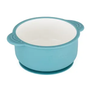 PETITE&MARS Miska keramická so silikonovým obalom Teal Blue