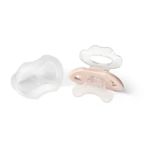 BABYONO Hryzačka silikónová bez BPA v tvare cumlíka s krytom béžová, 3m+