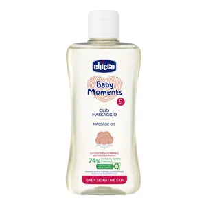 CHICCO Masážny olej na mliečnu chrastu s bavlnou a vitamínom E, Baby Moments Sensitive 200 ml, 0m+