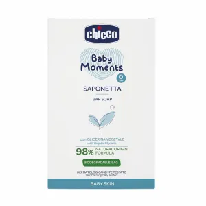 CHICCO Mydlo na ruky tuhé s rastlinným glycerínom Baby Moments 81 % prírodných zložiek 100 g