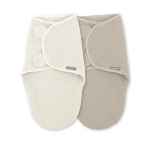 INGENUITY Zavinovačka SwaddleMe™ Uliatka mušelín 1 TOG 0-3m Cream/Cashew, 2 ks