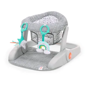 BRIGHT STARTS Kresielko učiace s hračkami pripravené na cestovanie Learn-to-Sit™ Grey, 4m+
