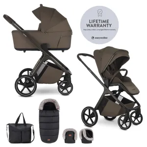 EASYWALKER Set kočík 2v1 Zoey Go Chestnut Brown XXL Limited s príslušenstvom