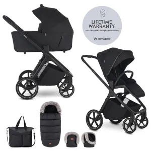 EASYWALKER Set kočík 2v1 Zoey Go Pure Black XXL Limited s príslušenstvom