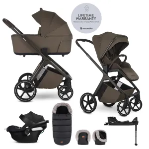 EASYWALKER Set kočík 4v1 Zoey Go Chestnut Brown XL + CBX Aton B2 i-Size + CYBEX Base One