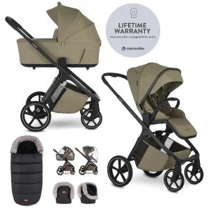 EASYWALKER Set kočík 2v1 Zoey Go Moss Green XL s príslušenstvom