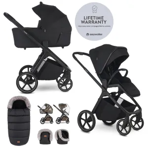 EASYWALKER Set kočík 2v1 Zoey Go Pure Black XL s príslušenstvom