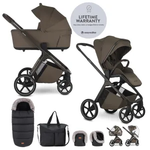 EASYWALKER Set kočík 2v1 Zoey Go Chestnut Brown XXL Limited s príslušenstvom