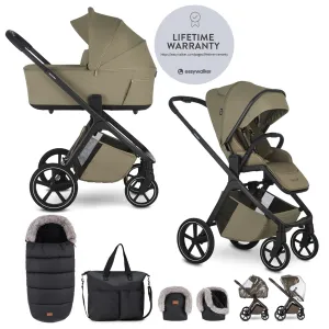 EASYWALKER Set kočík 2v1 Zoey Go Moss Green XXL Limited s príslušenstvom