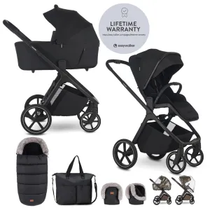 EASYWALKER Set kočík 2v1 Zoey Go Pure Black XXL Limited s príslušenstvom