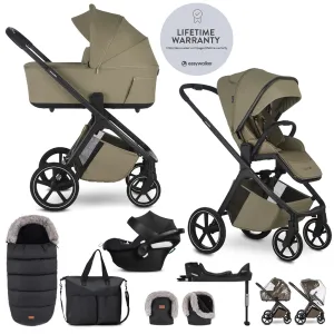 EASYWALKER Set kočík 4v1 Zoey Go Moss Green XXL Limited + CBX Aton B2 i-Size + Cybex Base One