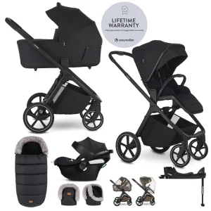 EASYWALKER Set kočík 4v1 Zoey Go Pure Black XL + CBX Aton B2 i-Size + CYBEX Base One