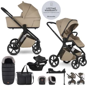 EASYWALKER Set kočík 4v1 Zoey Go Sand Taupe XXL Limited + CBX Aton B2 i-Size + Cybex Base One