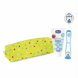 CHICCO Set zubná kefka a pasta v puzdre - Tiger, 3r+