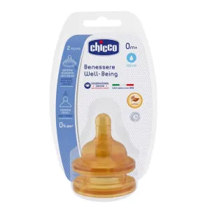 CHICCO Cumlík na fľašu fyziologický, kaučukový, normálny prietok, 2 ks