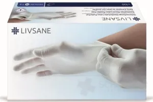 LIVSANE Latexové rukavice nepúdrované M