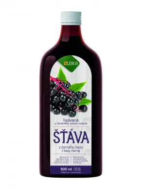 LEROS Šťava Čierna baza + LN Priedušky s vitamínom C
