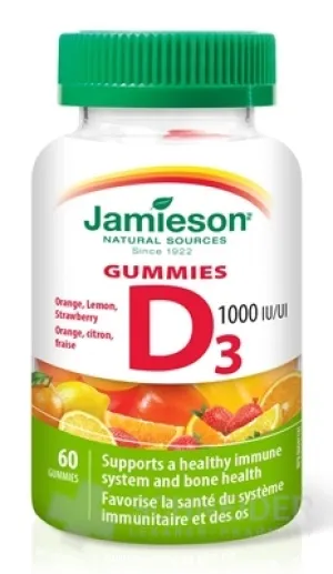 JAMIESON VITAMÍN D3 1000 IU GUMMIES