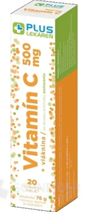 PLUS LEKÁREŇ Vitamín C 500 mg + vláknina