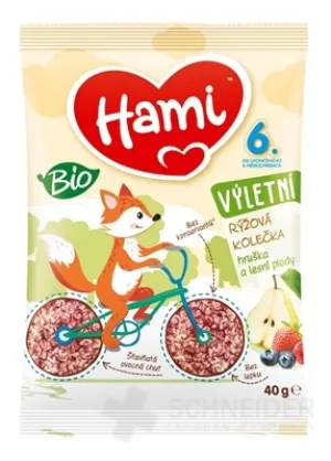 Hami BIO Ryžové kolieska hruška a lesné plody