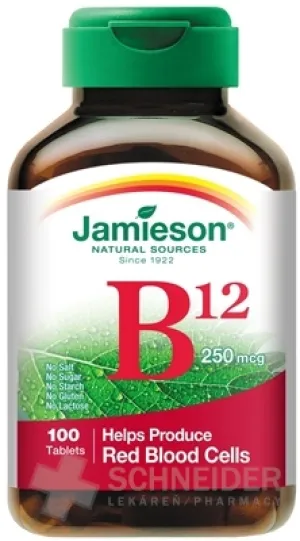 JAMIESON VITAMÍN B12 METYLKOBALAMÍN 250 µg