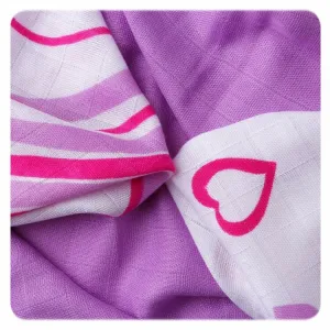 XKKO Bambusové obrúsky 30x30 Hearts&amp;Waves Lilac MIX (9ks)
