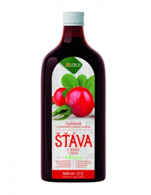 LEROS Funkčná šťava zo Šípok + 4 byliny + LN Prechlad.