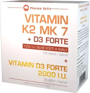 Pharma Activ Vitamín K2 MK 7 + D3 FORTE 1000 I.U.