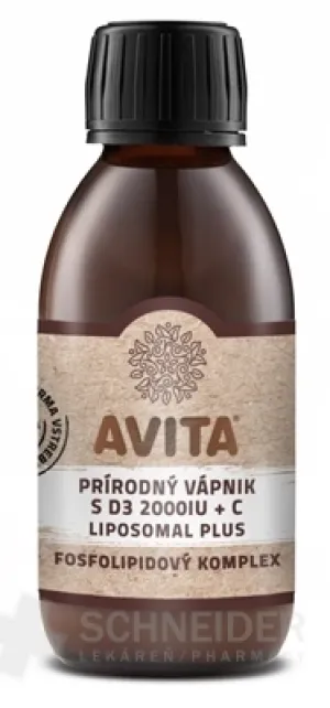 AVITA PRÍRODNÝ VÁPNÍK S D3 2000IU+C LIPOSOMAL PLUS