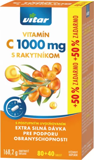 VITAR VITAMÍN C 1000 mg s rakytníkom, 80+40 tbl.