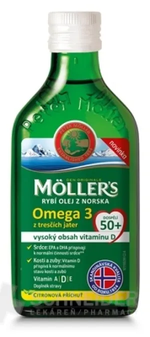 MOLLER´S Omega 3 RYBÍ OLEJ dospelí 50+