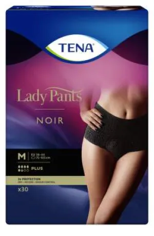 NOHAVIČKY ABSORPČNÉ TENA LADY PANTS PLUS M NOIR ABSORPCIA 1010 ML, BOKY 75-105 CM, VEźKOS 72,6X68 CM / 30 KS