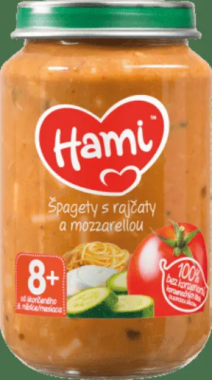 Hami príkrm Špagety s paradajkami a mozzarellou