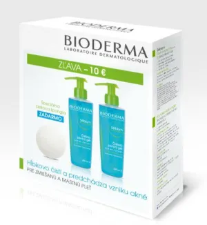 Bioderma Sébium Gel Moussant 2x200ml + čistiaca špongia