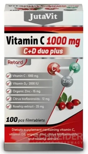 JutaVit Vitamín C 1000 mg + D3 2000 IU duo plus
