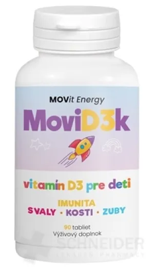 MOVit MoviD3k vitamín D3 pre deti 800 I.U.