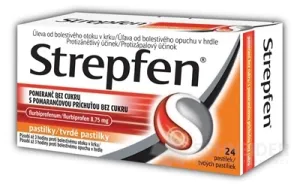 STREPFEN s pomarančovou príchuťou bez cukru 24 pastilek